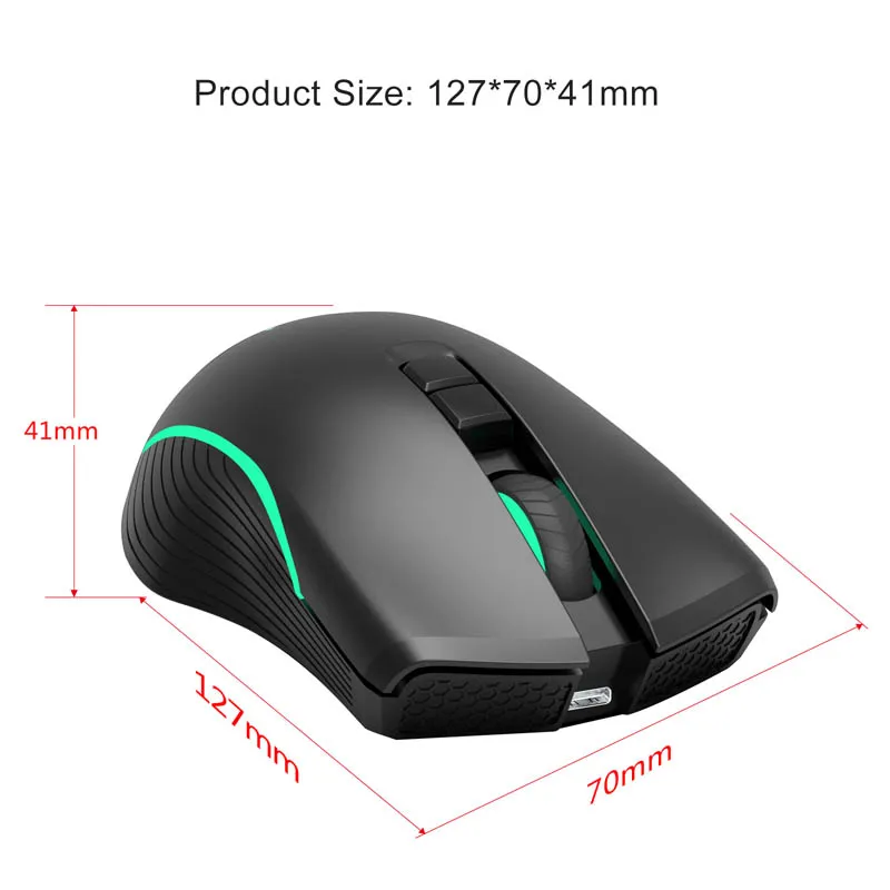 Популярная беспроводная мышь 2 4G с подсветкой Type C перезаряжаемая для ноутбука