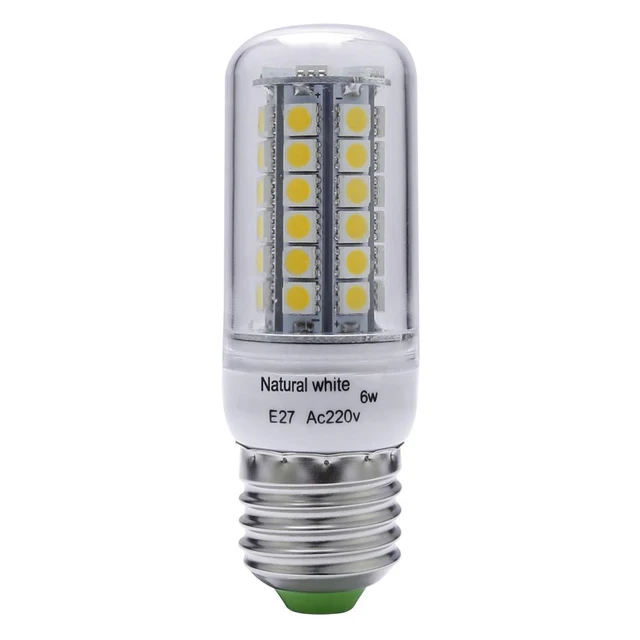 6w 60w Halogen Bulb Equivalent E27 450 Lumens 48pcs Smd 5050 6w 60w Halogen Bulb Equivalent E27 450 Lumens 48pcs Smd 5050 White 4500k Led Corn Light Indoor Bar Lighting