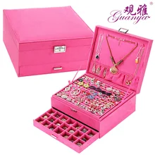 Guanya New Arrival Creative Jewelry Box velvet Case for Jewelry Travel Case Best Birthday Gift Ring Earrings Necklace Storage