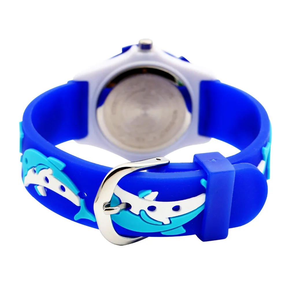 Детские резиновые ручные часы Дельфин Водонепроницаемые Детские Силиконовые часы брендовые кварцевые наручные часы детские для девочек мальчиков Модные Повседневные Reloj