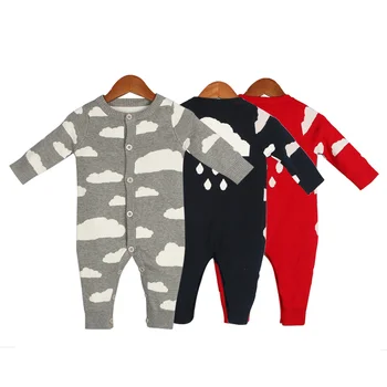 

Crochet Baby Romper Rain Clouds Cartoon Romper For Boys Girls Cotton Warm Winter Jumpsuit Knitted One -Picece Baby Boys Clothing