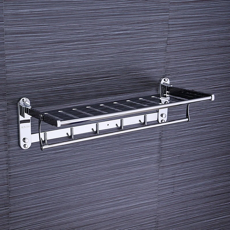 

Bath Towel Holders Sus304 Stainless Steel Folding Towel Rack Polished Silver Movable Steel Plate Towel Rail Bathroom Accessories