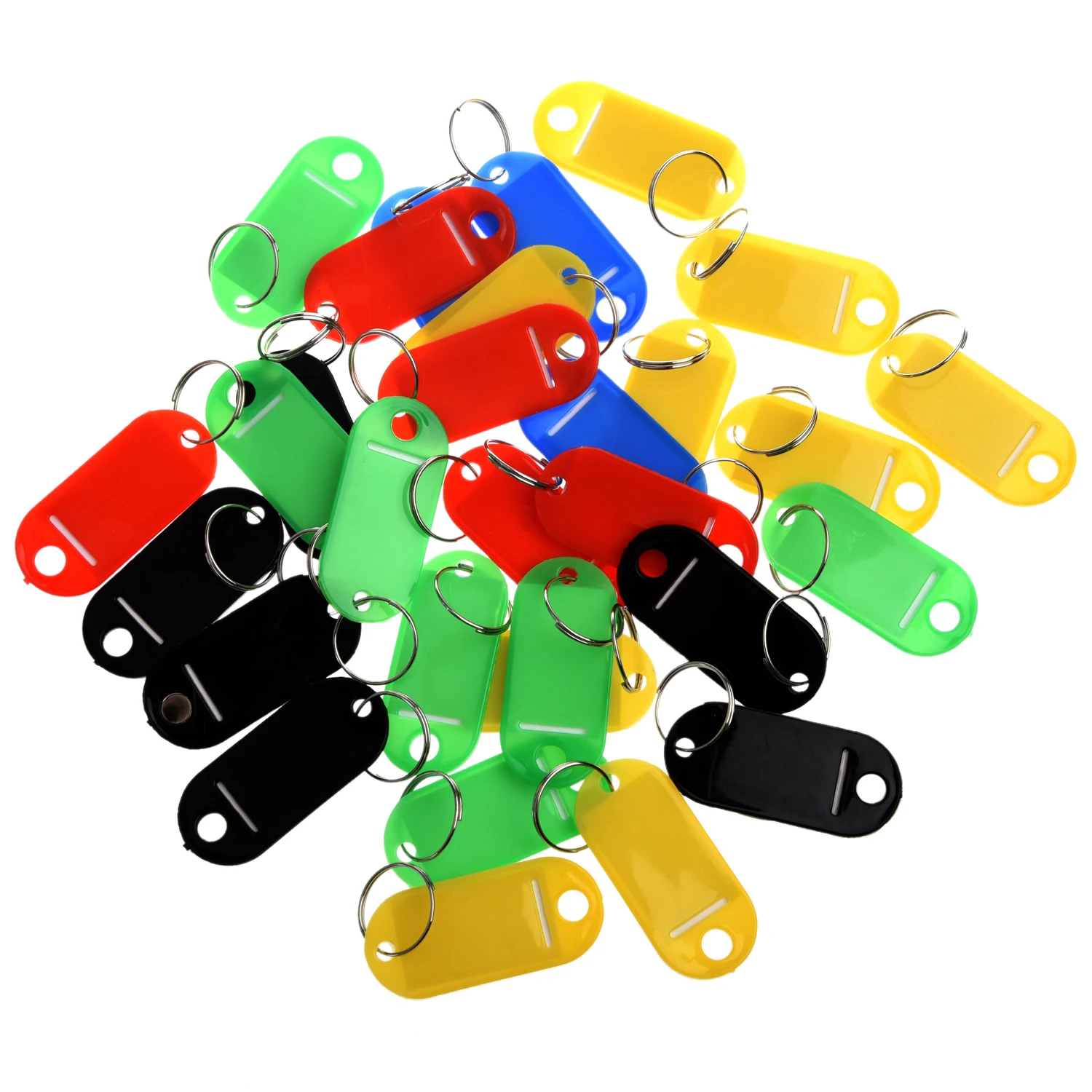 30 X цветные пластиковые брелки для ключей, багажные ID бирки, бирки для ключей с именными картами для многих видов использования-связки ключей, багаж
