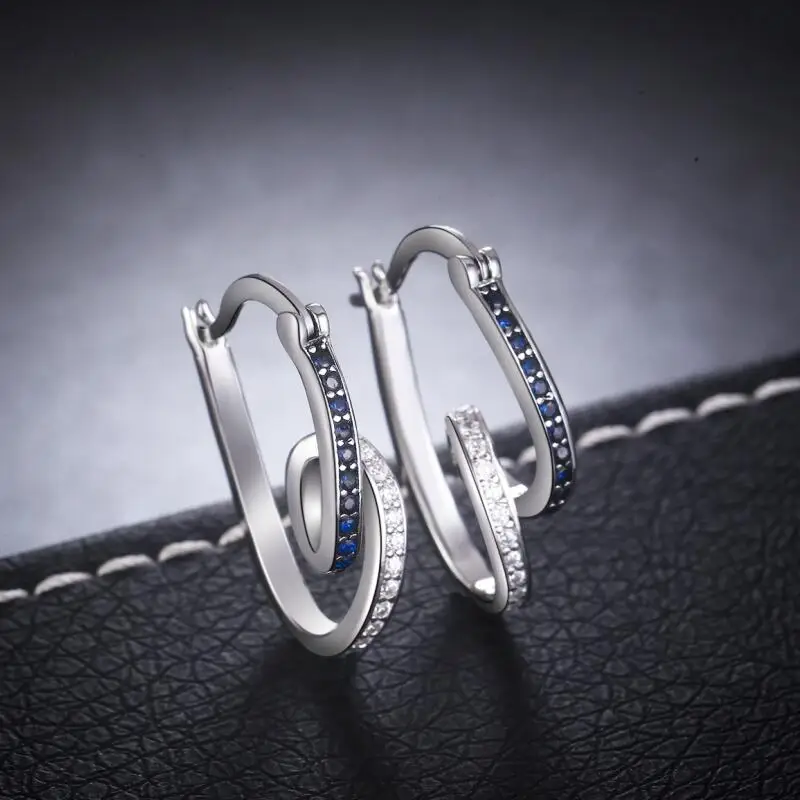 

SHUANGR Fashion high quality Sliver Color AAA Zircon Brincos Hoop Earrings for women wedding boucle d'oreille jewelry earrings