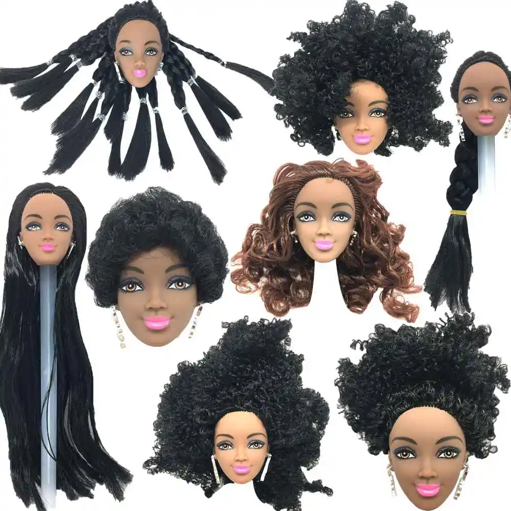 NK одна шт черная кукла волосы голова для девочек куклы для AS FR куклы Черная Африка взрыв прическа DIY Лучший подарок для девочек jj