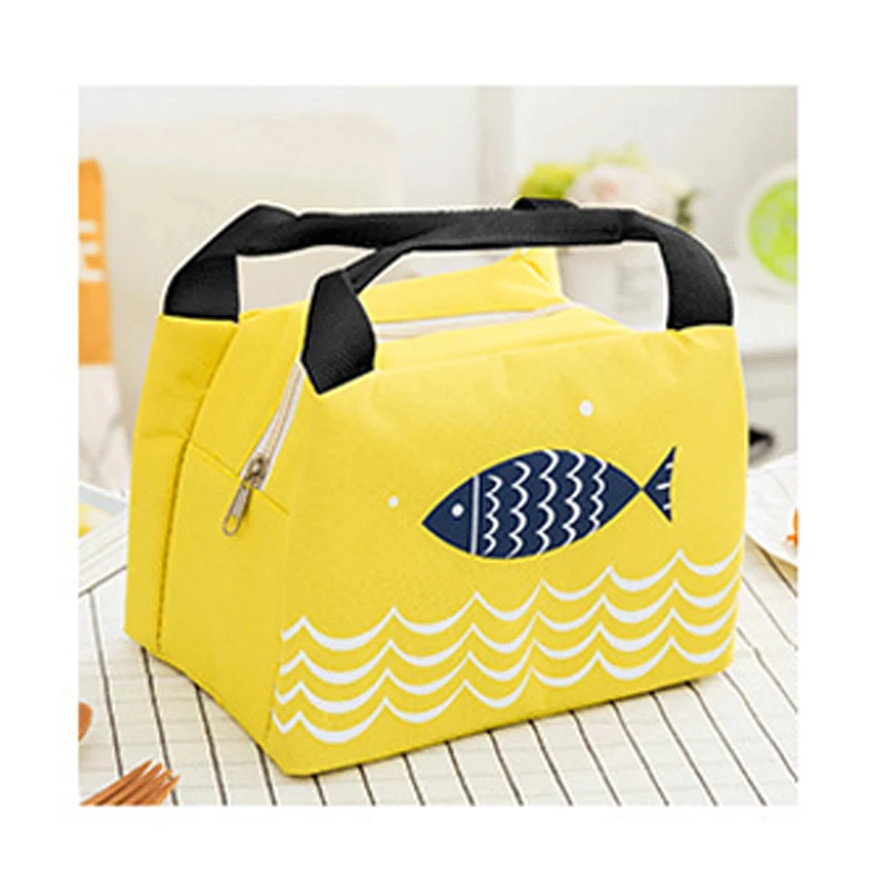 BONAMIE Лидер продаж! Желтая рыба еда сумка для еды с теплоизоляцией Сумочка фрукты пикника Ужин сумка-холодильник для хранения холодный портативный тяжелый лед мешок - Цвет: Yellow