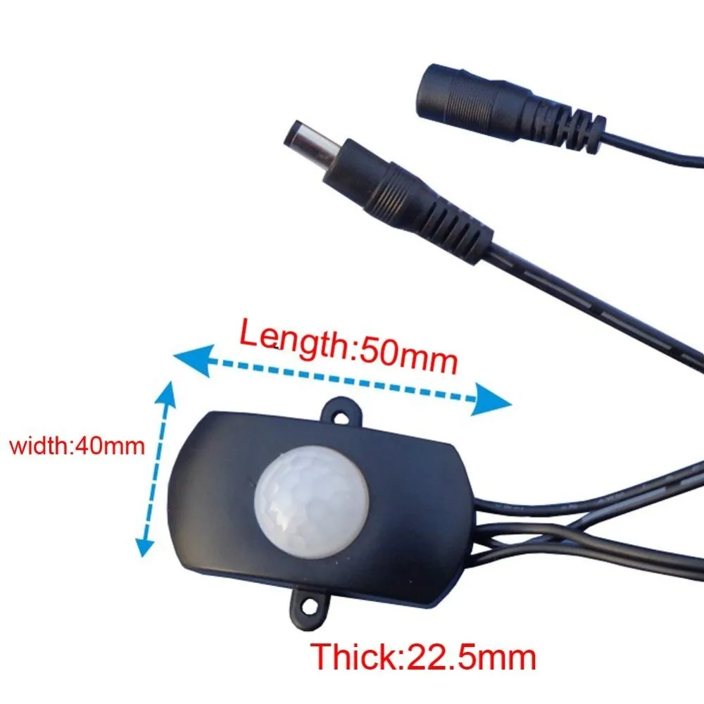 DC 5-24 V 5A мини Регулируемый автоматический PIR инфракрасный датчик движения Детектор для Светодиодный переключатель полосной подсветки 5,5 DC штекер TDL
