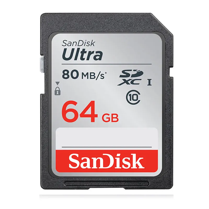 80MB--64GB SanDisk SD карта 16 Гб оперативной памяти, 32 Гб встроенной памяти, 64 ГБ 128 ГБ 256 Гб карта памяти 80 МБ/с. U1 170 МБ/с. U3 V30 4 K для цифровой зеркальной камеры Canon Nikon SLR Камера съемки видео в формате 4 K - Емкость: 80MB--64GB
