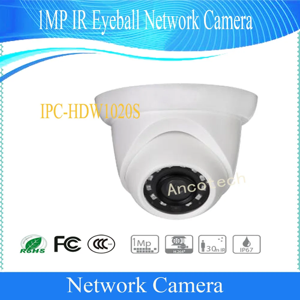 

Free Shipping DAHUA CCTV Security IP Camera 1MP IR Eyeball Network Camera With POE IP67 Without Logo IPC-HDW1020S