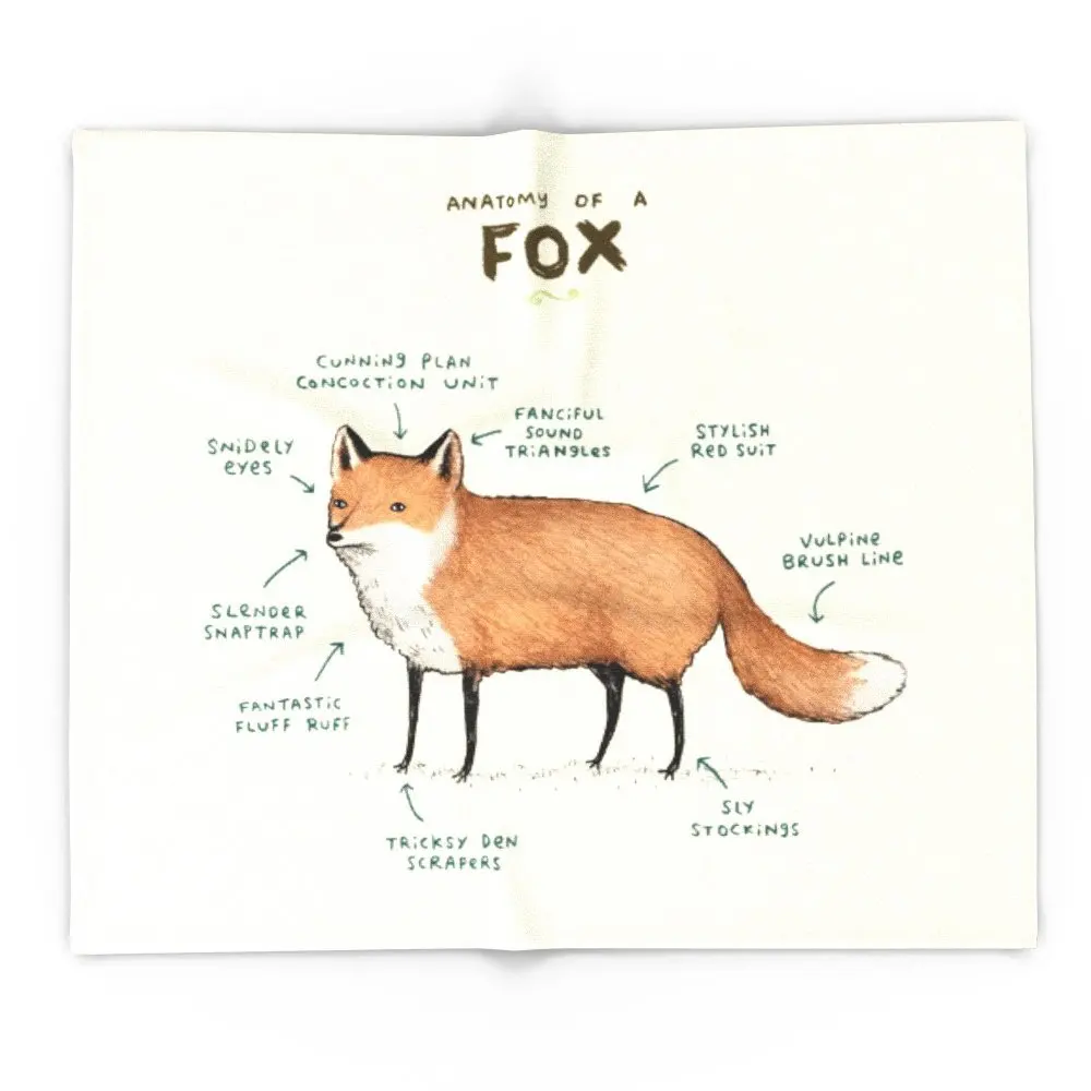 

Anatomy Of A Fox 51" x 60" Blanket Throw on Sofa Bed Plane Plaids Solid Bedspreads Home Textile