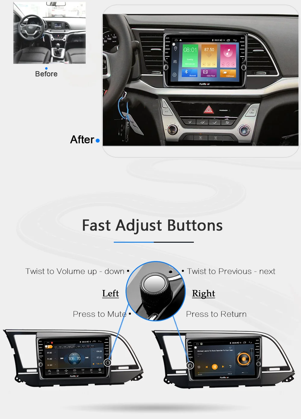 Best Funrover Octa core android 9.0 2 din car dvd multimedia player For Hyundai Elantra 2016 2017 stereo radio gps DSP 4G RAM 64G ROM 4 Best Funrover Octa core android 9.0 2 din car dvd multimedia player For Hyundai Elantra 2016 2017 stereo radio gps DSP 4G RAM 64G ROM 4