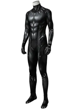 

Captain America Black Panther Cosplay Costume Jumpsuit Adult Men T'Challa Halloween Cosplay Costume