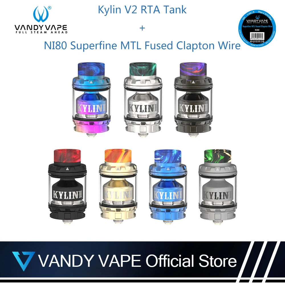 Оригинальный Vandyvape Kylin V2 RTA бак с Ni80 Superfine MTL плавленый провод Clapton электронная