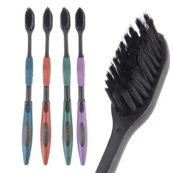 

4 Pack Bamboo Charcoal Double Ultra Soft Toothbrush Nano Brush Oral Dental Care Toothbrush