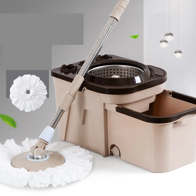 

Stainless steel double drive rotary mop mopping bucket household free hand wash automatic dry mop bucket tow