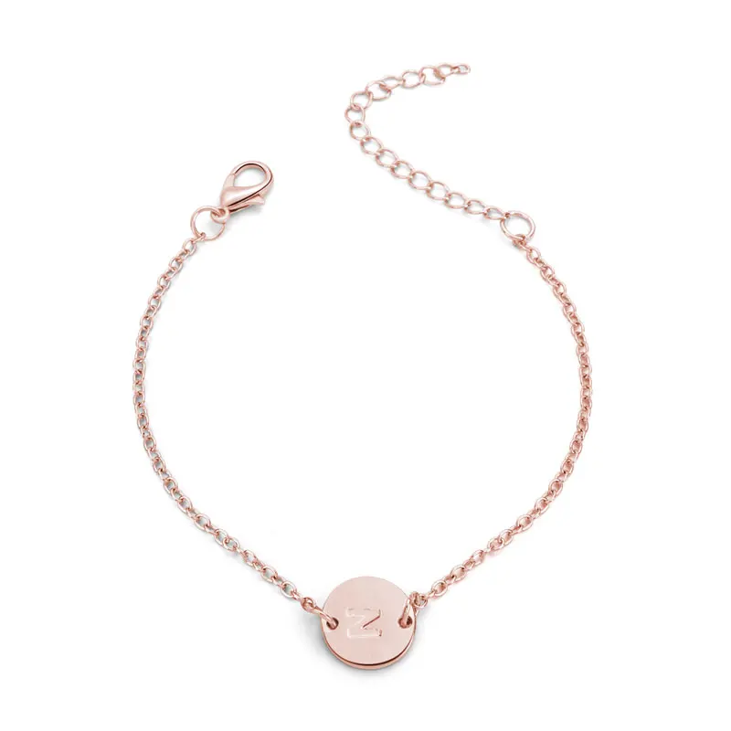Модный розовый золотой серебряный цвет 26 буквенный браслет для женщин и девочек простой Регулируемый именной браслет с подвесками ручная работа DIY ювелирное изделие подарок