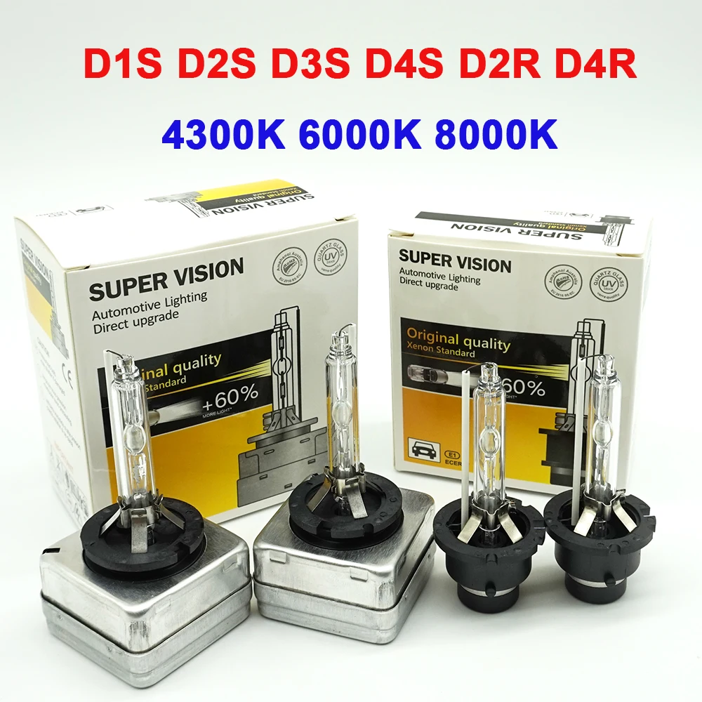 Ксеноновая лампа 1 пара D1S D2S D3S D4S D2R D4R ксеноновая 4300K 6000k 8000k высокая низкая HID фара 12