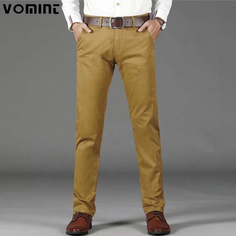 

VOMINT Mens Casual Basic Pants Simple Trousers Regular Straight Pocket Details Trousers Stretch Pants Male Big Size 44 46
