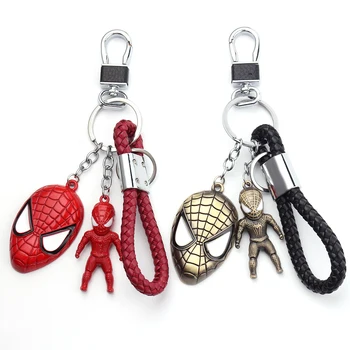 

Red&Gold Spiderman Figure Keychain Avengers Car Key Ring Super Hero Pendant Toys Women Men Gift Movie Spider-man Mask Key Chains