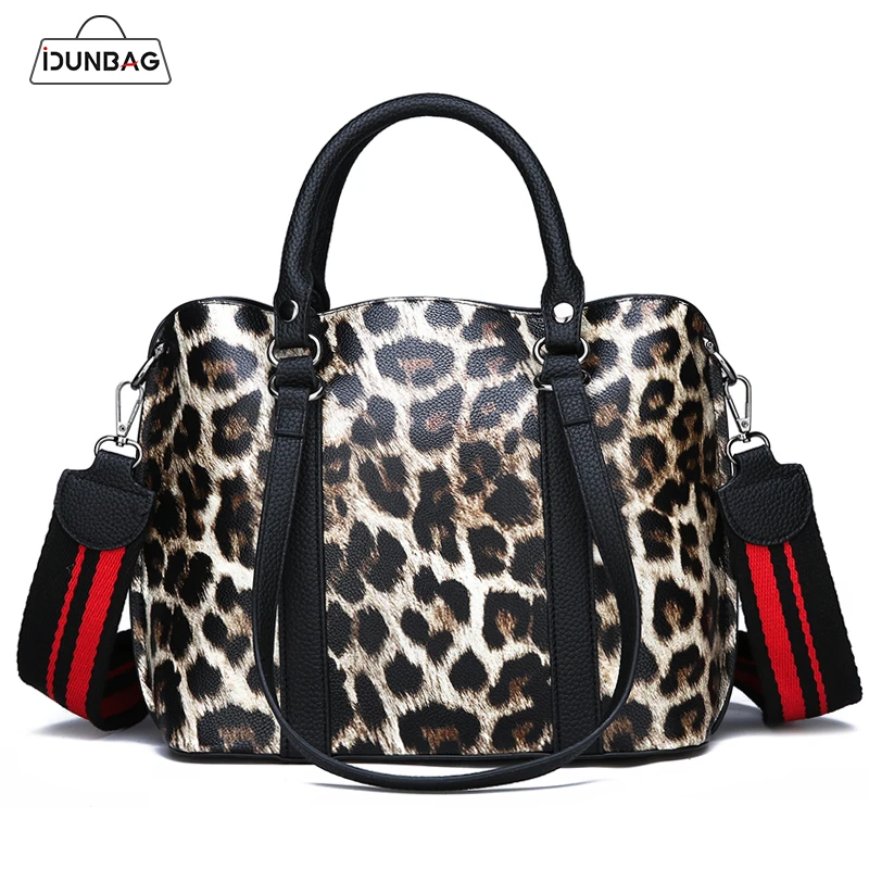 

Leopard Casual Totes Handbags Women Shoulder Bag Wide Strap Crossbody Bags For Women PU Leather Bolsa Femme Top-handle Bag Sac