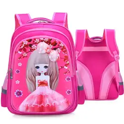 Детский Школьный рюкзак младший школьник элементов, на возраст 1, 3, 6 Класс рюкзак 3D оболочки Водонепроницаемый розовый рюкзак для