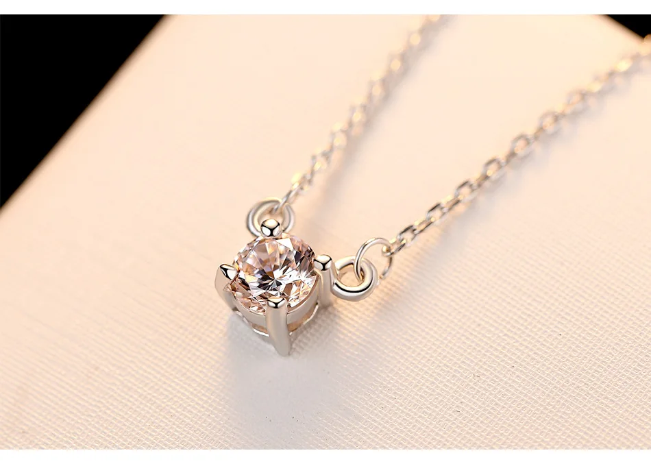 

Hearts and Arrows Zircon Necklace Pendant S925 Sterling Silver Jewelry gift C01