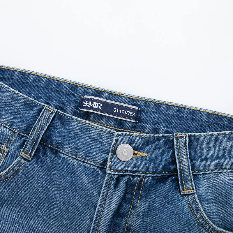 SEMIR мужские джинсовые шорты летнее платье отверстие брюки вышивка печать