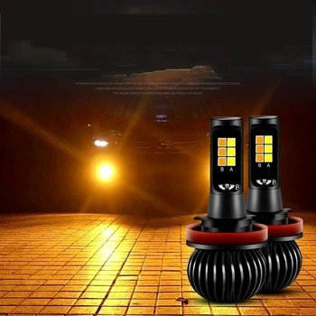 

(1pc) Double color fog light yellow white led lightsH1 H4 H3 H7 H11 9005 9006