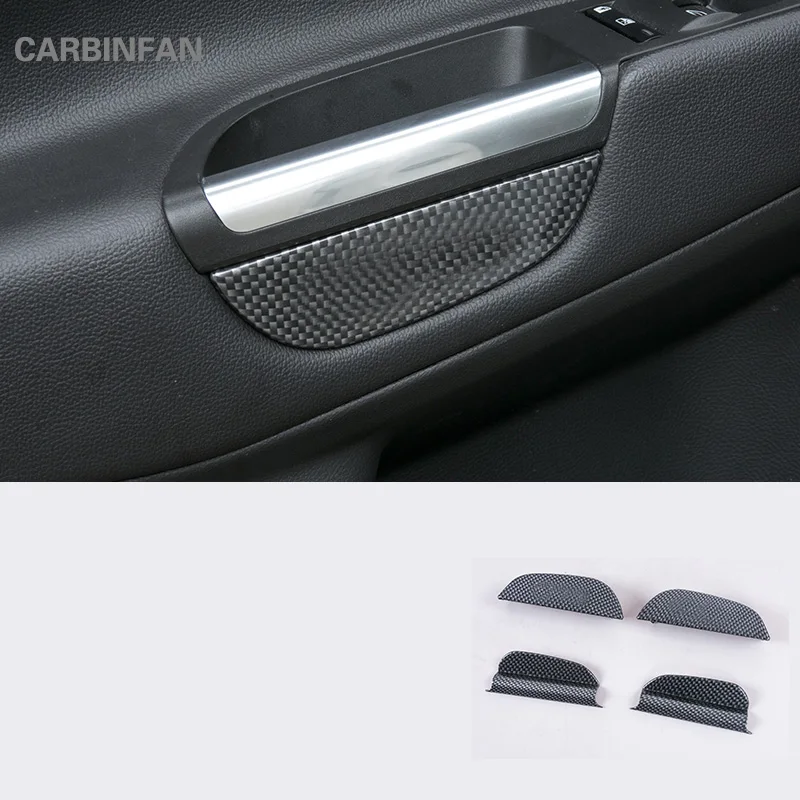 

carbon fiber Front Door Armrest Storage Box Tank Cover trim Sticker Case Accessories For Ford Kuga Escape 2017 2018 C1048