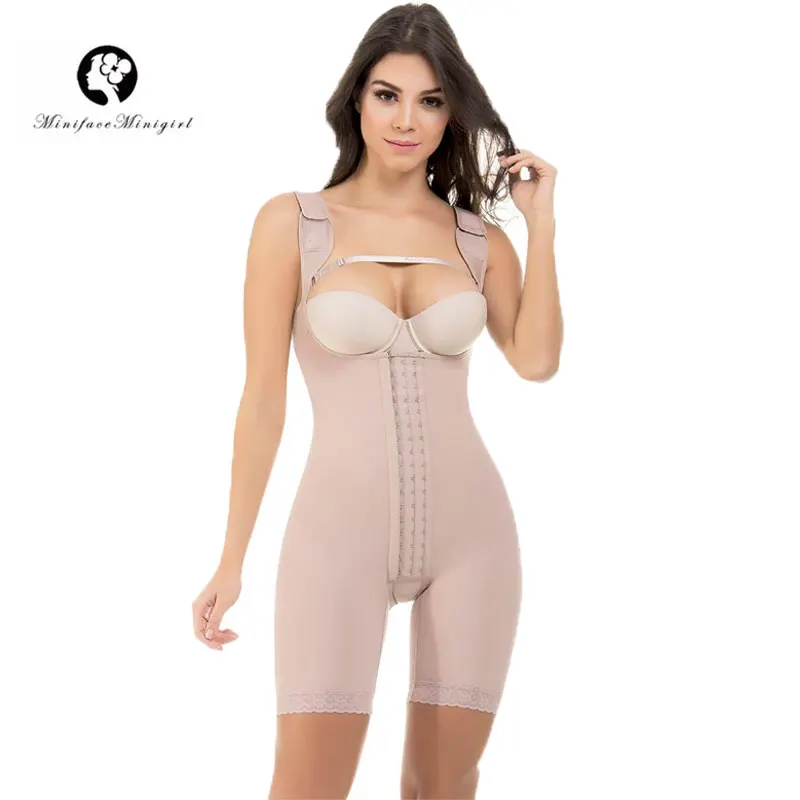 

Women Firm Control Open Bust Full Body Shaper Plus Size Waist Tranier Shapewear Postpartum Slimming Bodysuit Fajas Colombianas