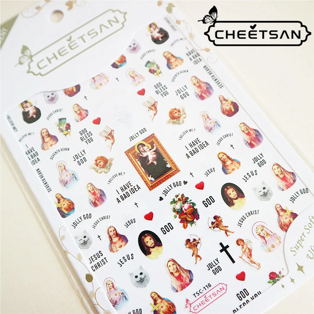 TSC 116 Cheetsan бренд Иисус Дева Мария 2018 новейшие 3d Нейл арт переводные наклейки на