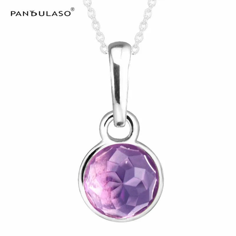 

Pandulaso February Droplet Crystal Beads Fit Original Charms Bracelets & Bangles Purple Birthstone Beads for Jewelry Making DIY