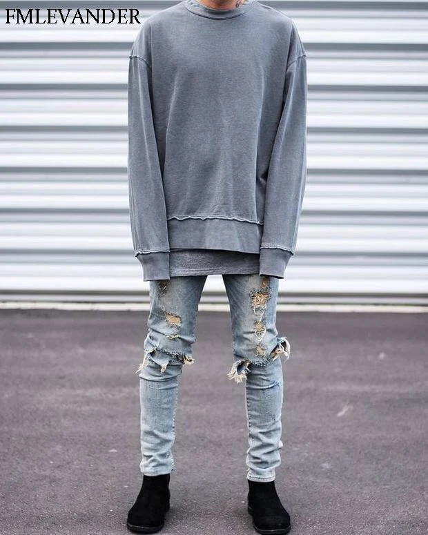 

2018 New Fashion Classic Men's Denim Trousers Slim Straight Ripped Men Jeans
