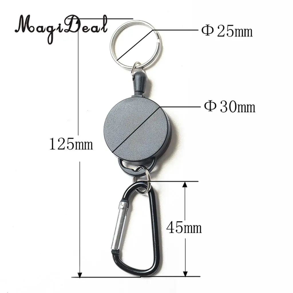 2 Pieces Retractable Key Chain Steel Reel Recoil Chain Key Ring Belt Clip Pull Backpack Accessories