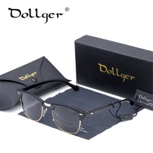 Поляризованные солнцезащитные очки Dollger в стиле ретро, Для мужчин Для женщин Брендовая Дизайнерская обувь полуметаллический G15 покрытие клуб глаз, солнцезащитные очки, модные очки Oculos De Sol D03