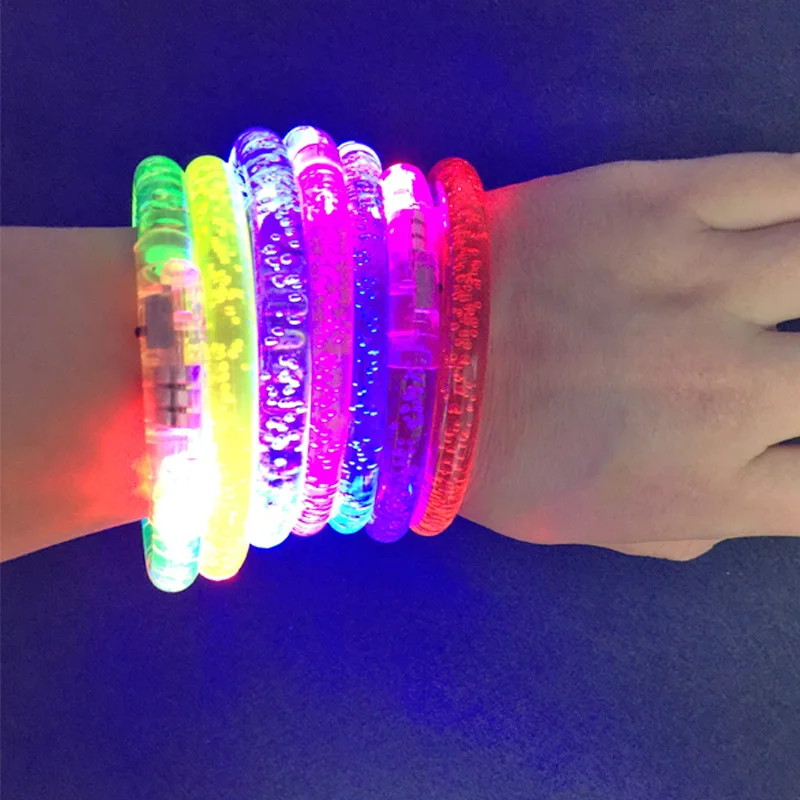 50pcs/lot Light Up Glow Fashion Rave Party Bracelet Bangle LED Multi