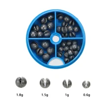 0,6/1/1,5/1,8 г съемный круглый привести Разделение выстрел грузило комплект открытым чистого свинца веса рыболовные снасти бобы грузило с коробкой