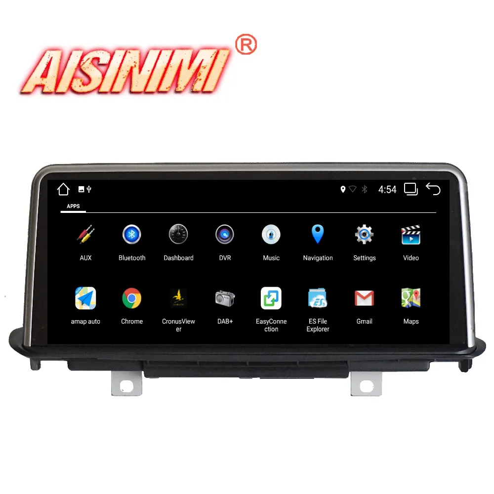 Best AISINIMI Android 9.0 PX6 Car Dvd Navi Player FOR BMW X5 F15 (2014-2017) NBT System car audio gps stereo auto monitor all in one 2