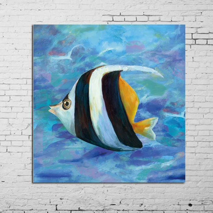 100-Handpainted-Modern-Animal-Oil-Painting-Wall-Pictures-Abstract-Art-For-Living-Room-Abstract-Gold-Fish (2)