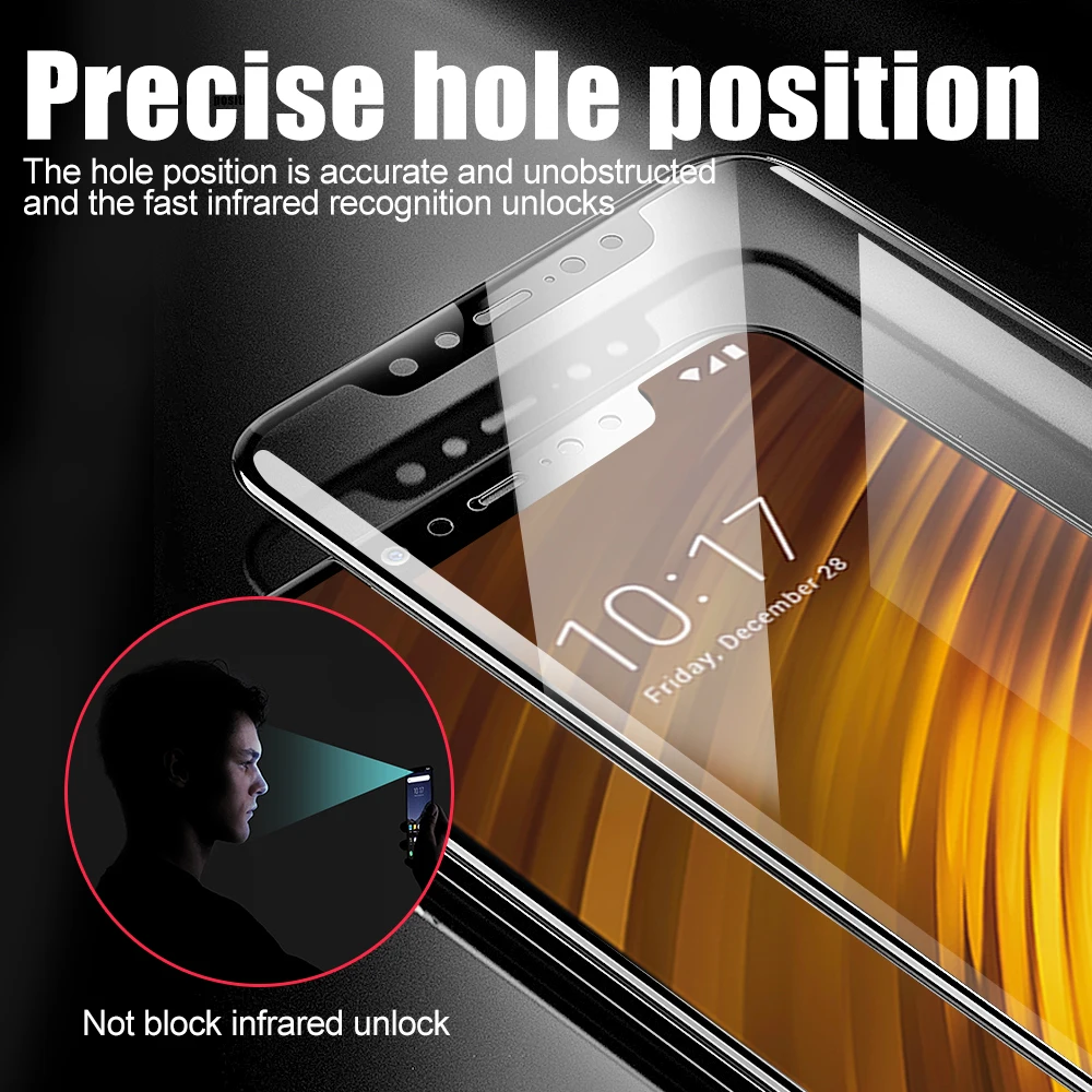 Закаленное стекло для Xiaomi Pocophone F1 пленка защита экрана полное покрытие Защитное