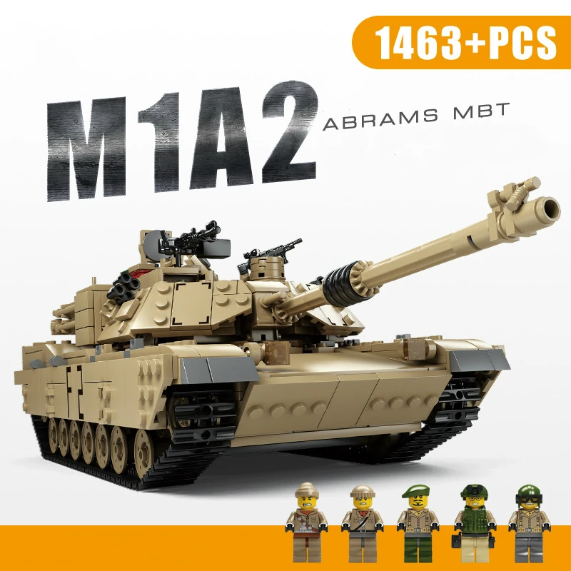 

Big Size of M1A2 Abrams Main Battle Tank Parent-child Interactive Toys Brick Building Model Block Colour Instructions