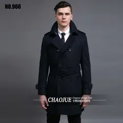 Шерстяные пальто мужской 2015 зима двубортный тонкий средней длины шерстяная куртка пальто плюс размер одежды S-5XL Бесплатная доставка