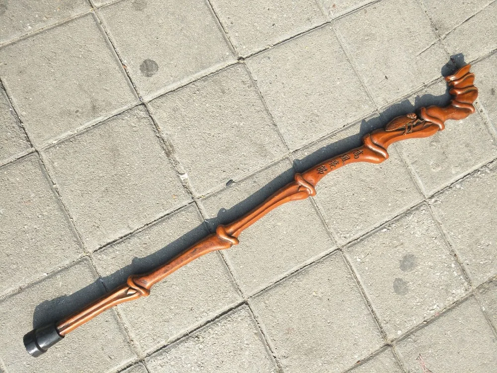 Rare Solid Wood Old Man Crutches Walker Wooden Cane Nonslip Older Wood