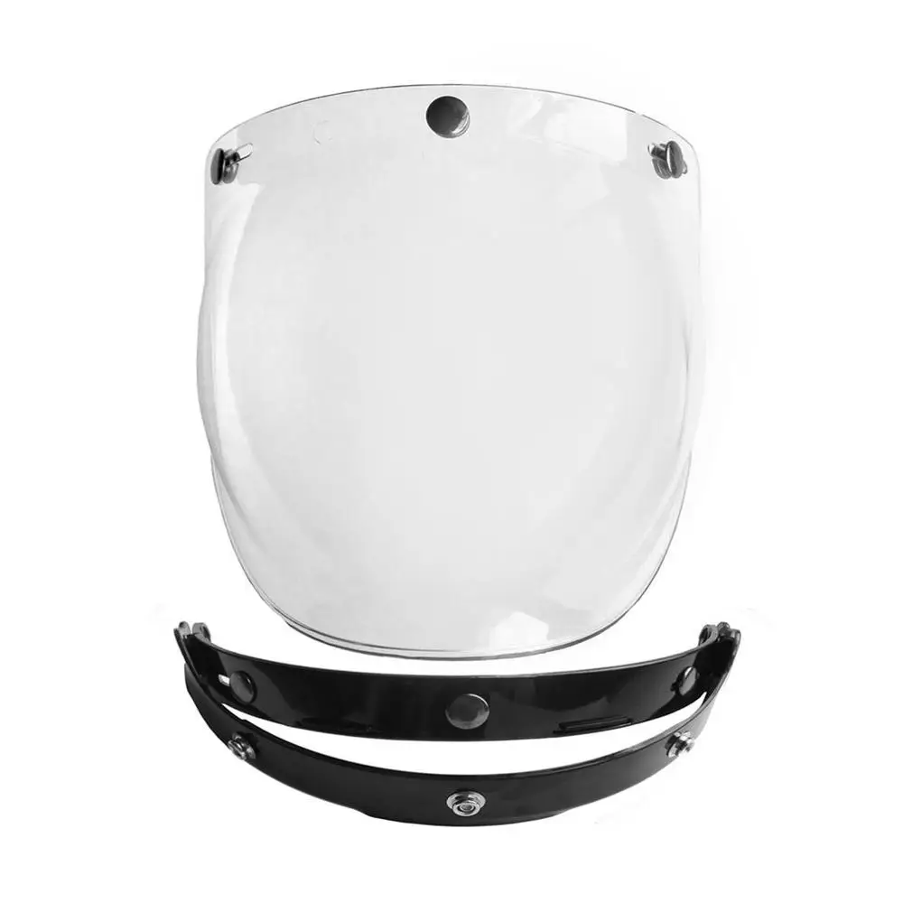 Мотоциклетный шлем, ветровое стекло, винтажные стильные шлемы, 3 защелки, реактивный шлем для Harley, Стильный шлем, пузырьковый козырек, защита от УФ 400 - Цвет: transparent