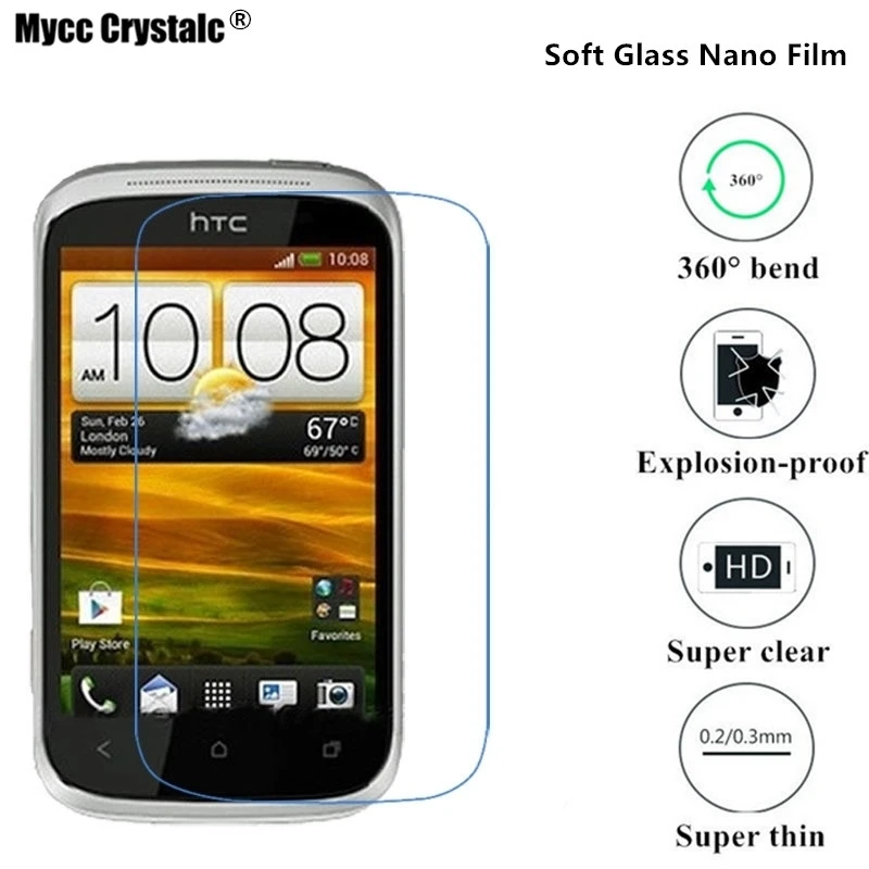 

Super thin clear Nano Explosion-proof Screen Protector Soft Glass Film For HTC Desire C A320E Protective Film