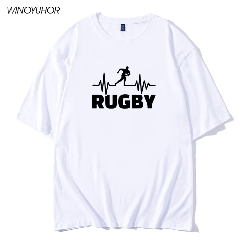 نبضات من Rugbying تي شيرت الرجال الصيف أزياء نصف كم T قميص القطن مضحك المطبوعة قمم الرياضية المحملة قميص Camisetas نبضات من Rugbying تي شيرت الرجال الصيف أزياء نصف كم T قميص القطن مضحك المطبوعة قمم الرياضية المحملة قميص Camisetas