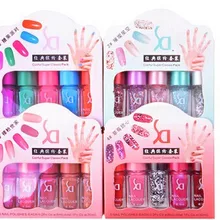 Веселый цветной безопасный лак для ногтей 5 бутылок 5 цветов/набор