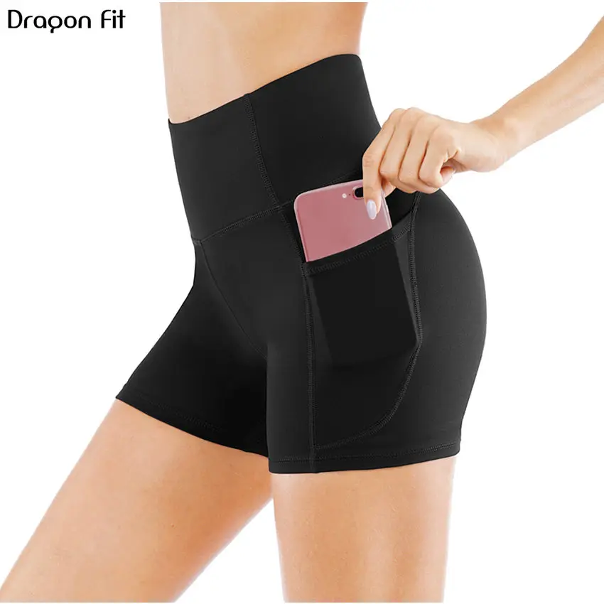 Женские шорты для йоги Dragon Fit спортивные с высокой талией и карманом
