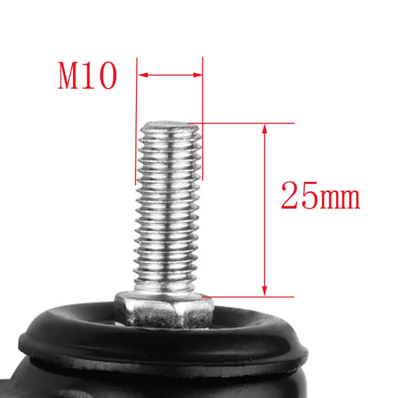 1/2/4 шт. колесики для офисного кресла 2 дюйма M10 шарнир, резиновый Универсальный с тормозом GHS99