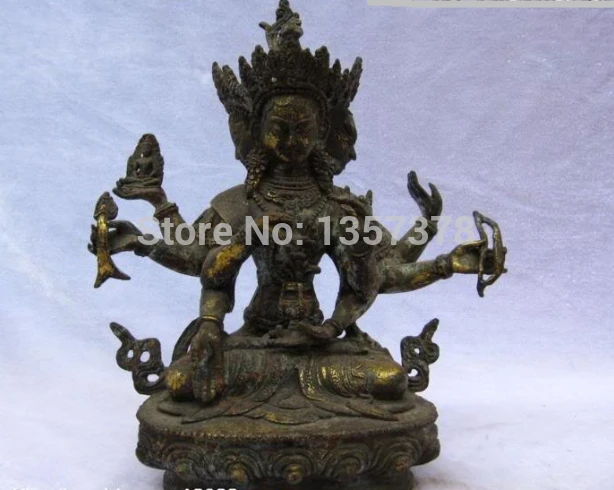 

shitou 00525 8"Tibet Buddhism Temple Copper Bronze gild Ushnisha Vijaya Buddha statue